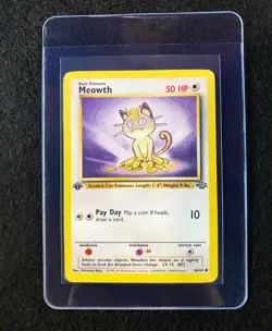 Meowth 1st edition 56/64 Jungle Set | Near Mint (NM) - 1999 vintage Pokemon card - Image 1