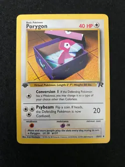 Porygon 1st edition 48/82 Team Rocket | Near Mint (NM) 2000 vintage Pokemon card - Image 1