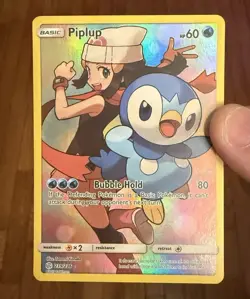 Pokemon TCG Piplup Holo Secret Rare Card Cosmic Eclipse 239/236 - Image 1