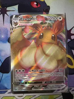 Pokemon Card TCG Eevee VMAX SWSH087 Black Star Promo Full Art Holo Rare NM - Image 1