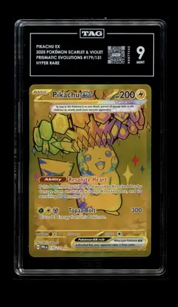 Pokemon TCG Pikachu EX Hyper Rare Card 179/131 Prismatic Evolutions TAG 9 - Image 1