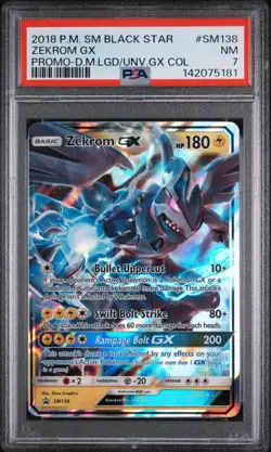 2018 PSA 7 Pokemon Zekrom GX SM138 Black Star Promo Card Legends of Unova Box - Image 1