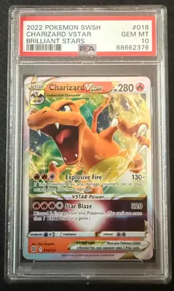 Charizard Vstar 018 Brilliant Stars Pokemon PSA 10 - Image 1