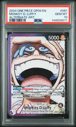 2024 ONE PIECE OP09-EMPERORS IN THE NEW WORLD #061 MONKEY D. LUFFY PSA 10 - Image 1