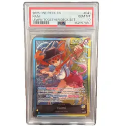 2025 ONE PIECE EN LEARN TOGETHER DECK SET OP11-041 041 NAMI PSA 10 LEADER POP 27 - Image 1