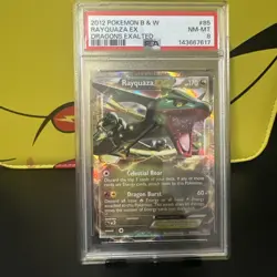 Rayquaza EX Ultra Rare Holo BW Dragons Exalted 85/124 Pokemon Card PSA 8 - Image 1