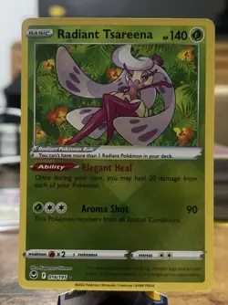 Pokemon TCG Radiant Tsareena Card 016/195 Silver Tempest - NM - Image 1
