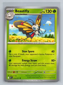Beautifly Normal Uncommon ME: Ascended Heroes ASC Grass 013/217 Pokemon Card TCG - Image 1