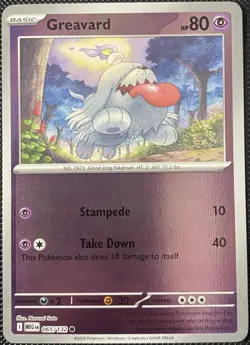 Greavard 065/132 Me01: Mega Evolution Reverse Holo - Pokemon Card - Image 1