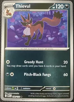 Thievul 090/132 Me01: Mega Evolution Reverse Holo - Pokemon Card - Image 1