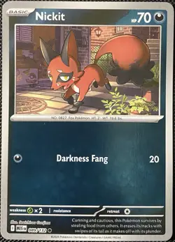 Nickit 089/132 Me01: Mega Evolution Reverse Holo - Pokemon Card - Image 1