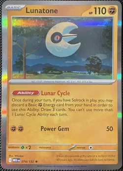 Lunatone 074/132 Me01: Mega Evolution Holo - Pokemon Card - Image 1