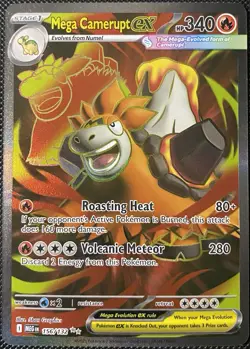 Mega Camerupt ex 156/132 Me01: Mega Evolution Holo - Pokemon Card - Image 1