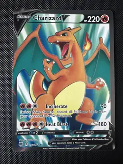 Pokemon TCG Charizard V 153/172 Brilliant Stars Full Art Card - Image 1