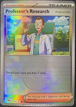 Professor's Research [Professor Elm] (Poke Ball) 123/131 Prismatic Pokemon Card - Image 1