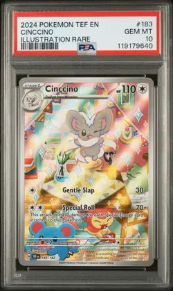 PSA 10 Cinccino 183/162 Illustration Rare Temporal Forces Pokemon Card GEM MINT - Image 1