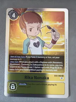 Digimon TCG * Rika Nonaka EX2-060 Rare * Digital Hazard * NM Card - Image 1
