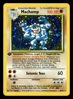 Pokemon Base Set #8/102 Machamp Holo - Image 1