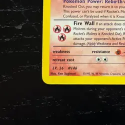 Pokemon Rocket's Moltres Holo Rare 012/132 Gym Heroes LP Excellent Condition - Image 5