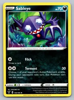 Pokemon TCG SWSH04: Vivid Voltage Sableye 105/185 - Image 1
