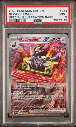 PSA 9 2023 Pokemon OBF 224 Revavroom ex Holo Special Illustration Rare MINT - Image 1