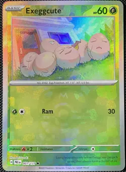 Exeggcute (Master Ball Pattern) 001/131 Sv: Prismatic Evolutions Holo - Pokemon - Image 1