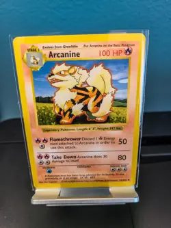 Pokemon TCG Arcanine 23/102 Base Set Shadowless Uncommon Vintage LP - Image 1