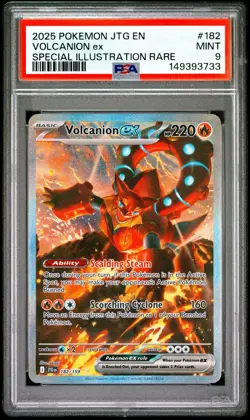 Pokemon Volcanion ex Special Illustration Rare Holo PSA 9 182/159 Sv09 - Image 1