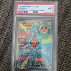 2025 POKEMON PFL PHANTASMAL FLAMES #126 ROTOM EX SPECIAL ILLUSTRATION RARE PSA 9 - Image 1