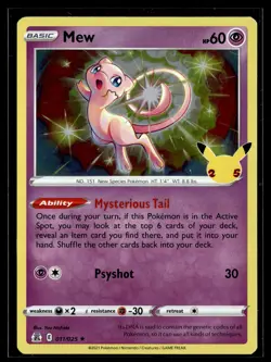 Mew 011/025 Celebrations Rare Holo Pokemon - Image 1