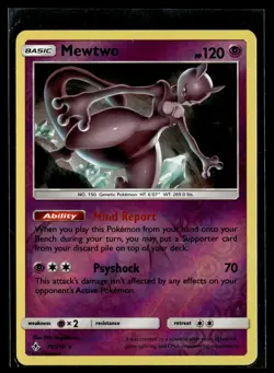 Mewtwo 75/214 Unbroken Bonds Reverse Holo Rare Pokemon - Image 1