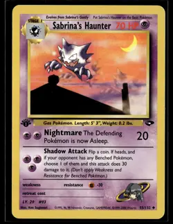 Sabrina's Haunter 55/132 Gym Challenge 1st edition Uncommon Pokemon - Image 1