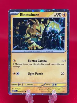 Pokemon TCG Electabuzz 125/165 151 RARE Pixelated Cosmos Holo Promo English NM - Image 1