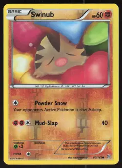 Swinub 80/162 Common BREAKthrough Pokemon Reverse Holo Lightly Played - Image 1