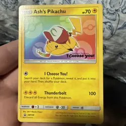 Pokemon TCG Ash's Pikachu TCG SM108 2017 Promo 'I Choose You' new never played✨ - Image 1
