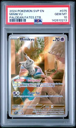2024 POKEMON PALDEAN FATES ETB PROMO SVP #075 MIMIKYU PSA 10 - Image 1