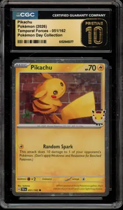 Pokemon Pikachu Pokemon Day Coll. 2026 Holo #051 CGC 10 Pristine - Image 1