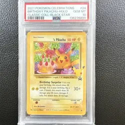Pokemon 2021 Birthday Pikachu Holo Black Star Promo Celebrations 24/53 PSA 10 - Image 1