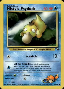 Pokemon Gym Heroes #054/132 Misty's Psyduck Uncommon Lightly played - Image 1