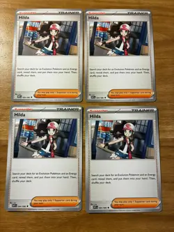4x Hilda (Playset) - White Flare 84 - Non-Holo - Pokemon - Image 1