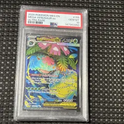 Pokemon Mega Venusaur ex Ultra Rare Holo Me01 155/132 2025 PSA 10 - Image 1
