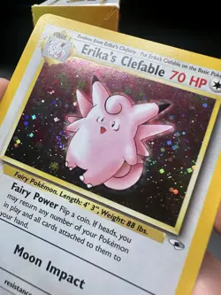 1st Edition Erika's Clefable Gym Heroes 3/132 Holo Rare Pokemon Card LP - Image 3