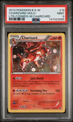 POKEMON LEGENDARY TREASURES CHARIZARD #19 COSMOS HOLO PSA 9 MINT #147423085 - Image 1