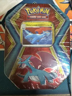 Pokemon TCG 2019 Salamence Tin with 3 Booster Packs - New & Factory Sealed 820650809859 - Image 1