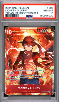 Monkey D Luffy PSA 10 Treasure Boosters Set #006 Promo 2024 One Piece - Image 1