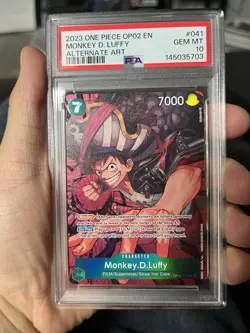 One Piece 2023 TCG Paramount War Monkey.D.Luffy Alternate Art OP02-041 PSA 10 - Image 1