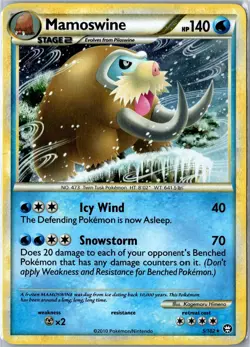 Pokemon Card - Mamoswine 5/102 HGSS Triumphant Rare Holo Holo Heavily Played - Image 1