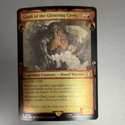 Gimli of the Glittering Caves Showcase Scrolls Foil Rare Red Card LotR MTG - Image 1