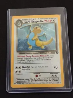 Pokemon Dark Dragonite Holo TCG Card 5/82 MP Rare SEE PICTURES SWIRL 🌀 - Image 2