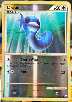 LP + 🔥 Dratini 62/102 HGSS Triumphant Reverse Holo Pokemon Card - Image 1